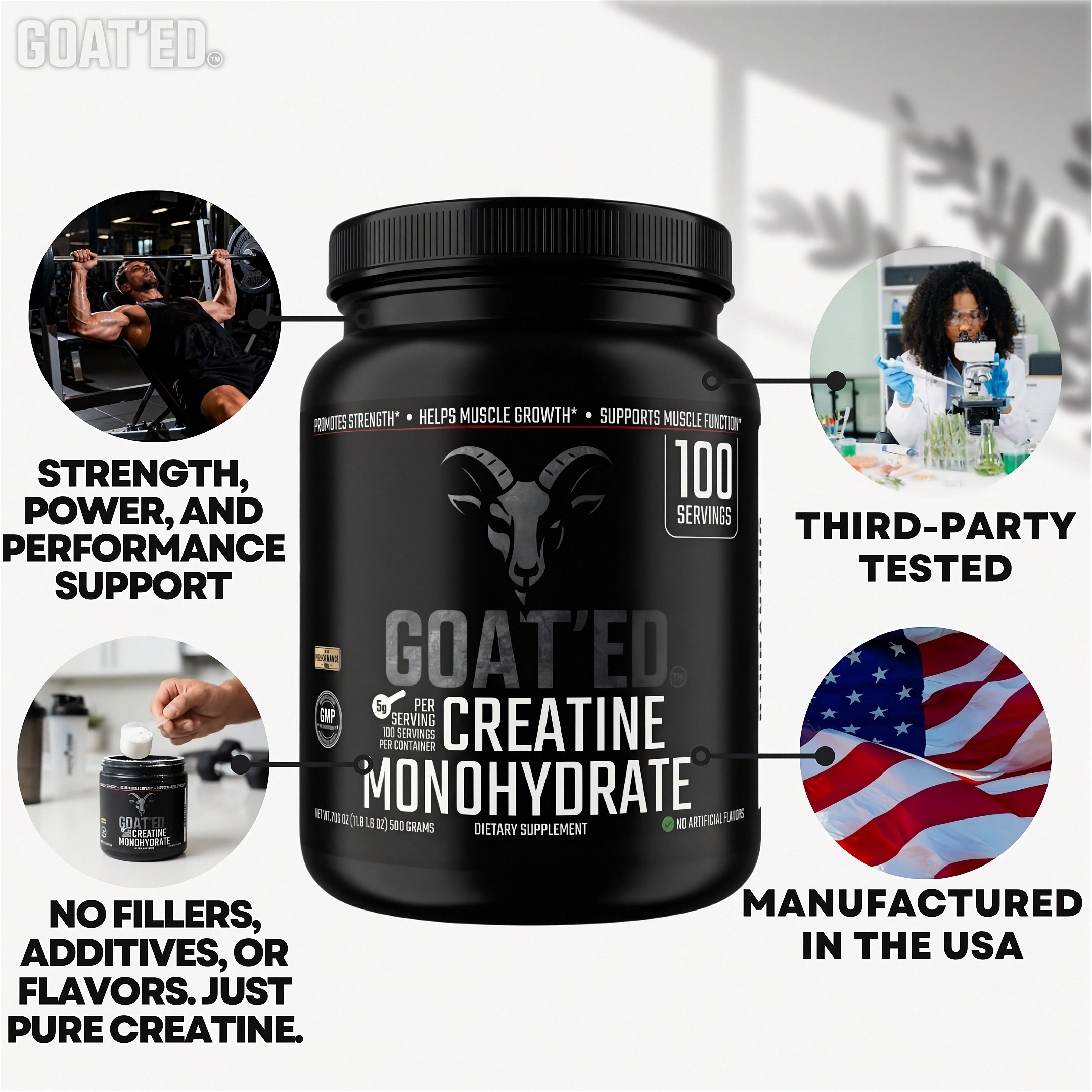 GOAT'ED CREATINE-100 SERVINGS